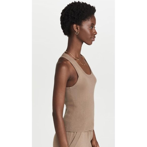 SPLENDID Talia Racerback Scoop Neck Sweater Tank in Toast - NWT - Size Large - Picture 2 of 7